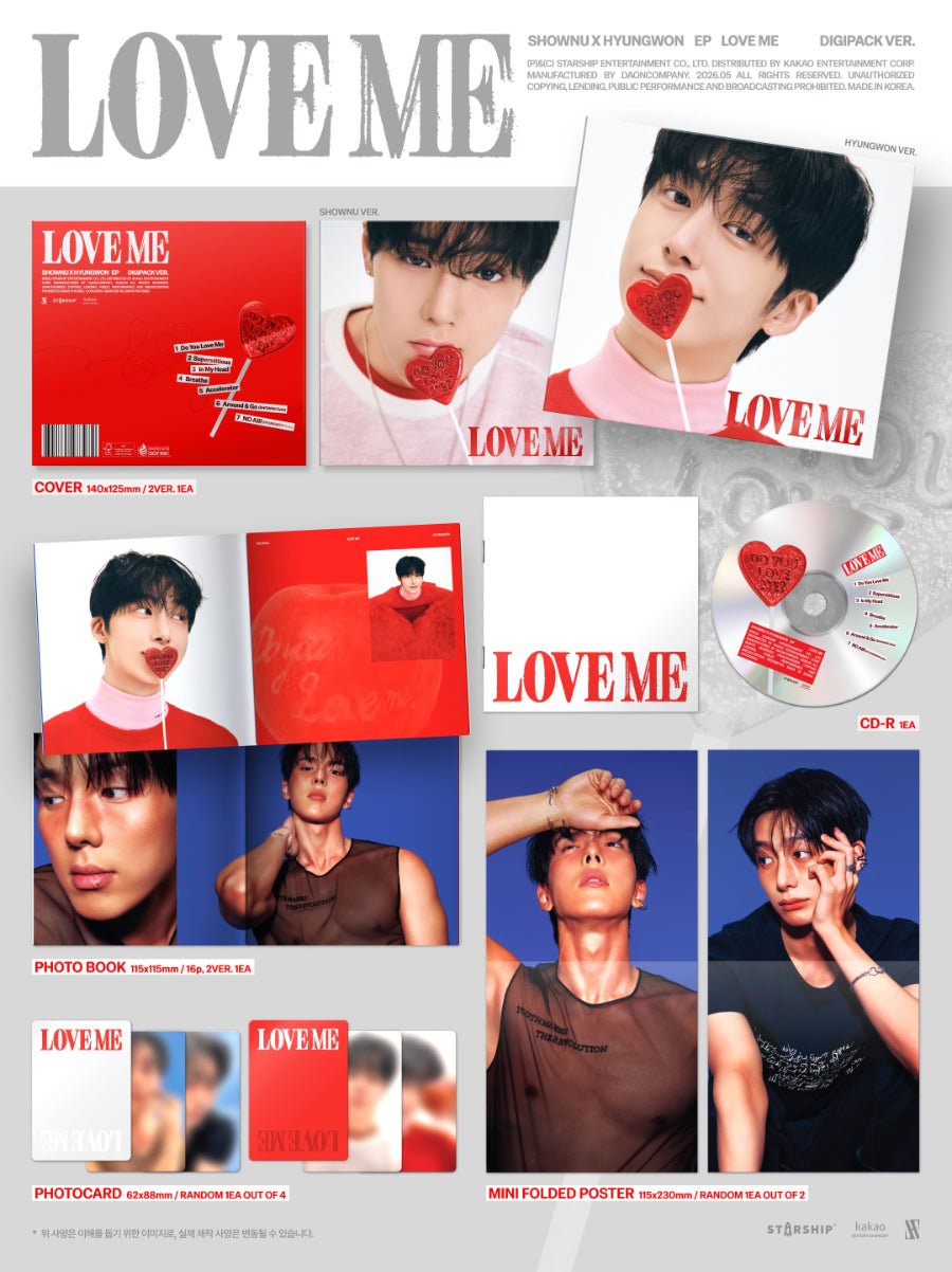 (Pre Order) Shownu x Hyungwon - Love Me: Digipack ver. - KPop Idol