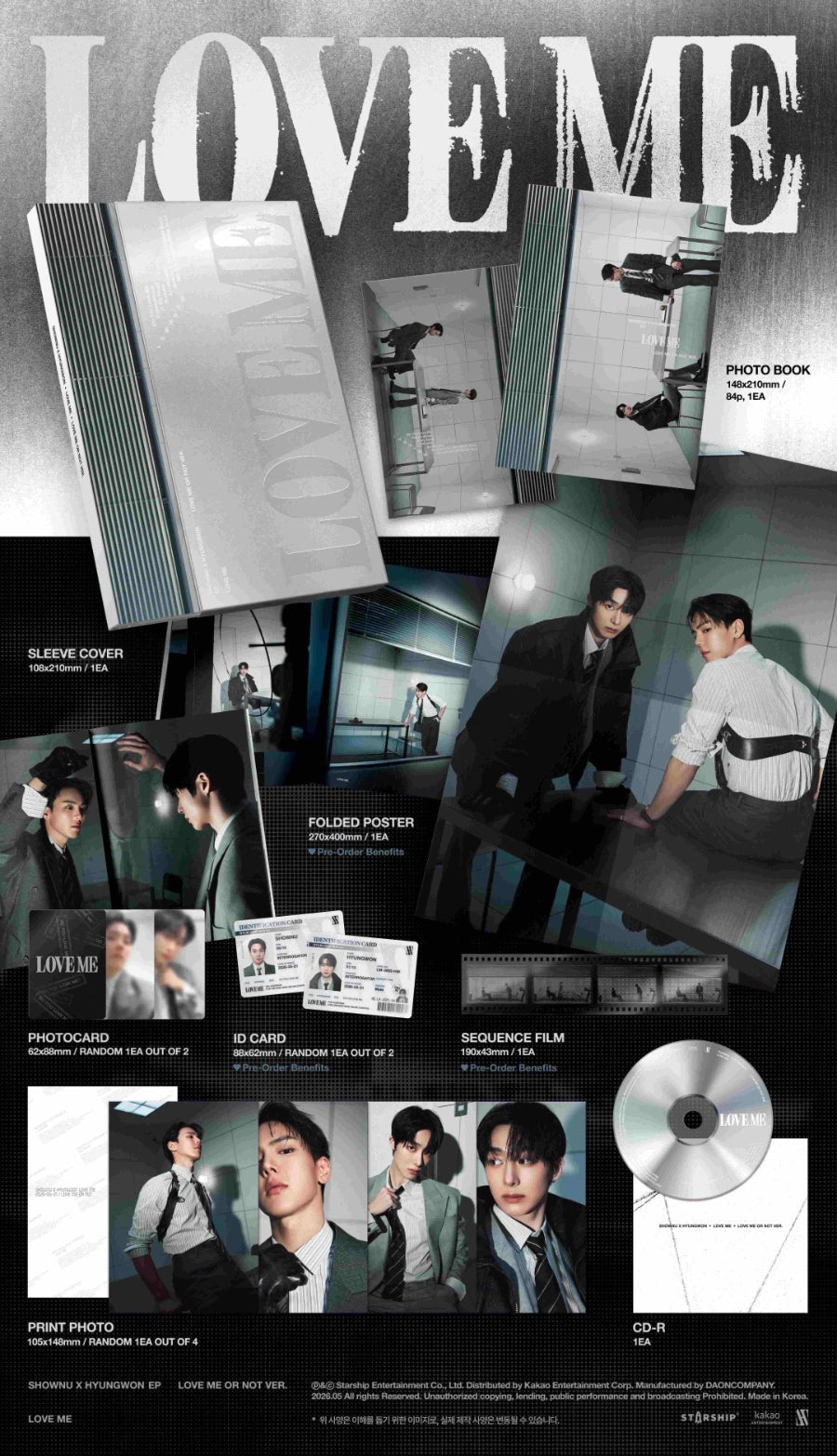 (Pre Order) Shownu x Hyungwon - Love Me: Love Me or Not ver. - KPop Idol