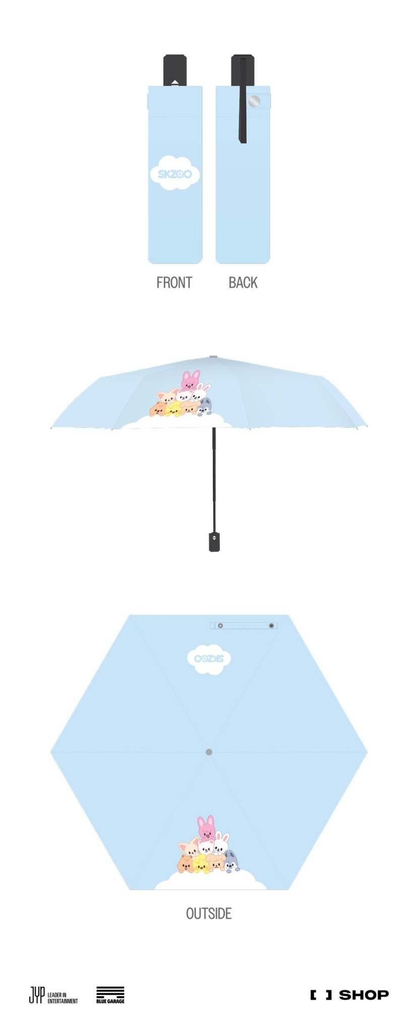 (Pre Order) Stray Kids CelebrATE DominATE Pop Up Store Official MD: SKZOO FOLDING SUN UMBRELLA - KPop Idol