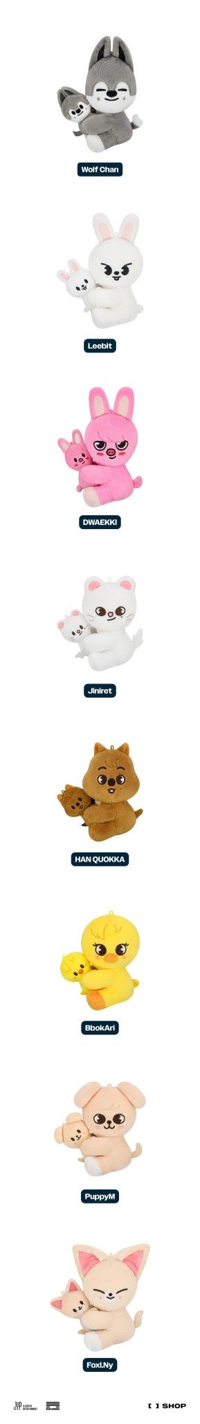 (Pre Order) Stray Kids CelebrATE DominATE Pop Up Store Official MD: SKZOO MAGNET PLUSH SET - KPop Idol