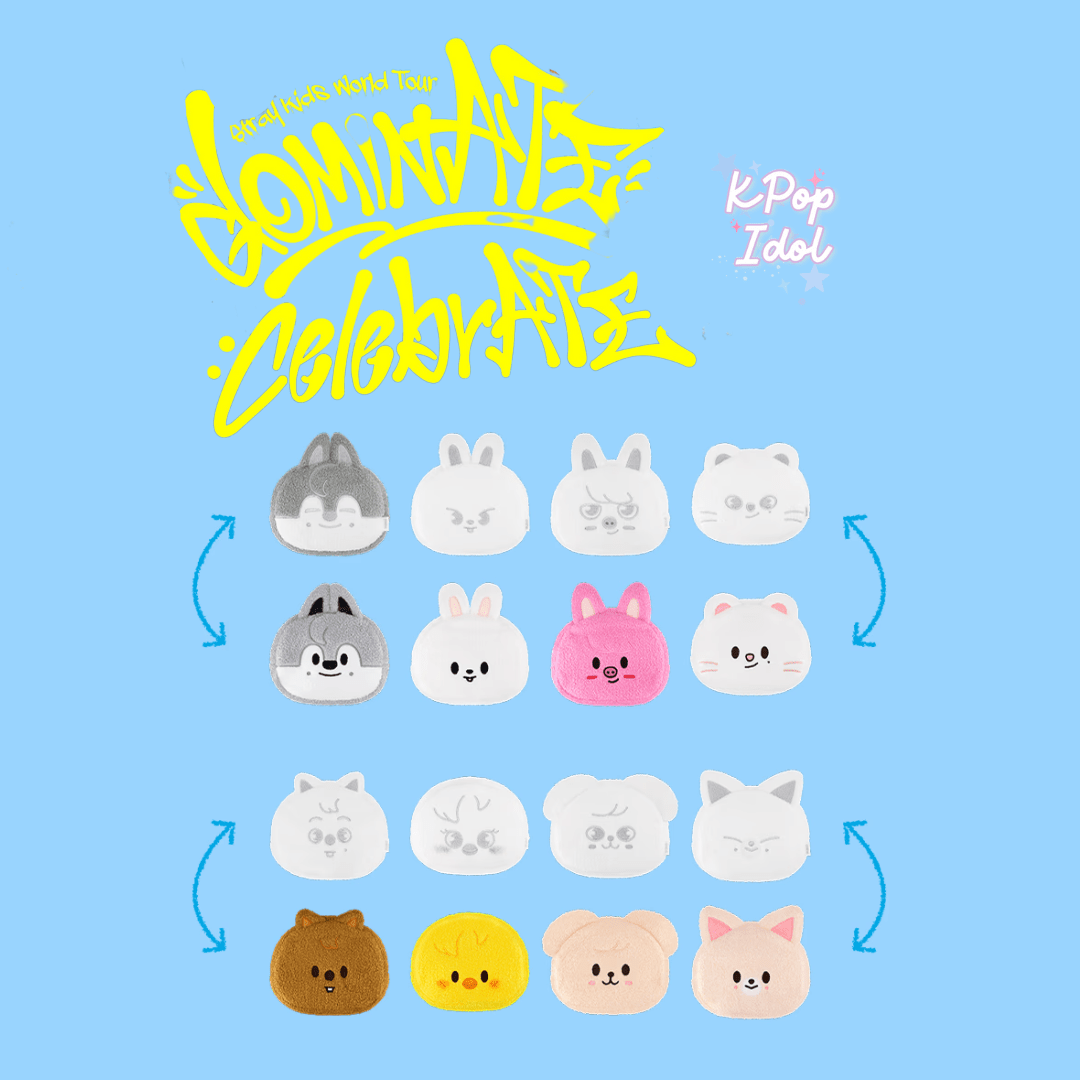 (Pre Order) Stray Kids CelebrATE DominATE Pop Up Store Official MD: SKZOO REVERSIBLE FACE POUCH - KPop Idol