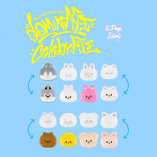 Stray Kids CelebrATE DominATE Pop Up Store Official MD: SKZOO REVERSIBLE FACE POUCH
