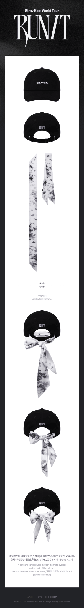 (Pre Order) Stray Kids - Run It World Tour Official MD: BANDANA BALL CAP - KPop Idol
