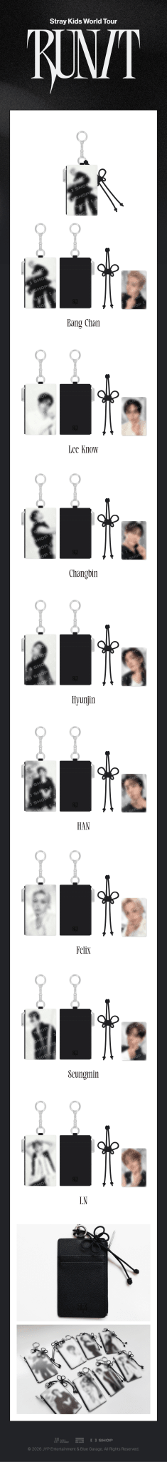 (Pre Order) Stray Kids - Run It World Tour Official MD: CARD HOLDER KEYRING - KPop Idol