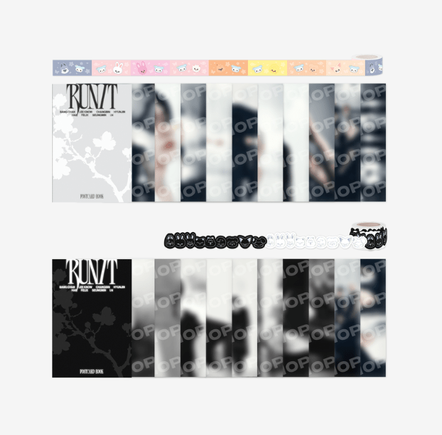 (Pre Order) Stray Kids - Run It World Tour Official MD: POSTCARD BOOK & ROLL STICKER SET - KPop Idol
