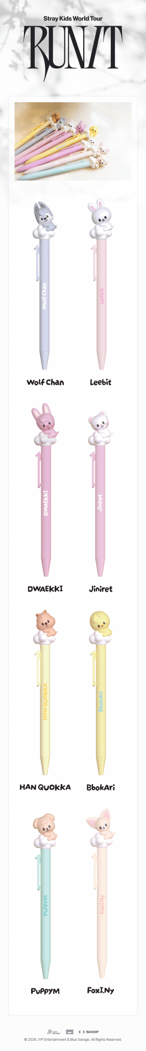 (Pre Order) Stray Kids - Run It World Tour Official MD: SKZOO FIGURE PEN - KPop Idol
