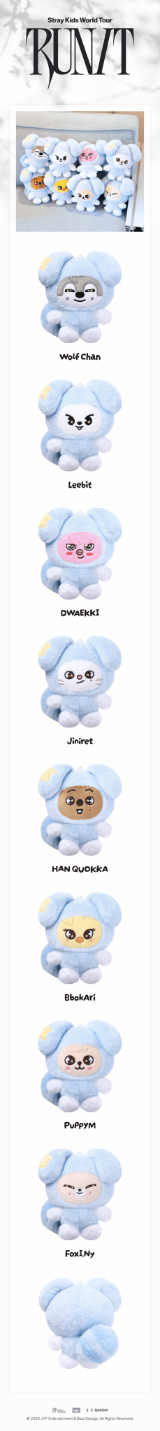 (Pre Order) Stray Kids - Run It World Tour Official MD: SKZOO PLUSH in TASY - KPop Idol