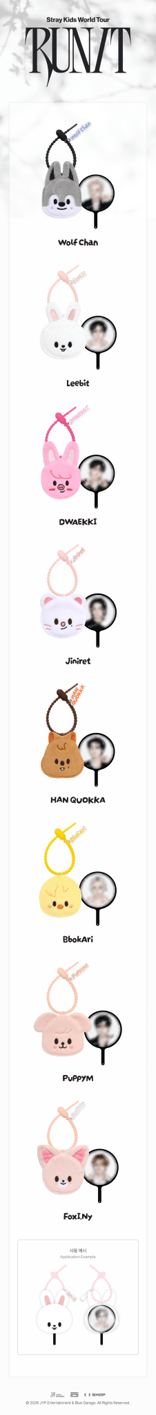 (Pre Order) Stray Kids - Run It World Tour Official MD: SKZOO PLUSH MINI PICKET KEYRING - KPop Idol