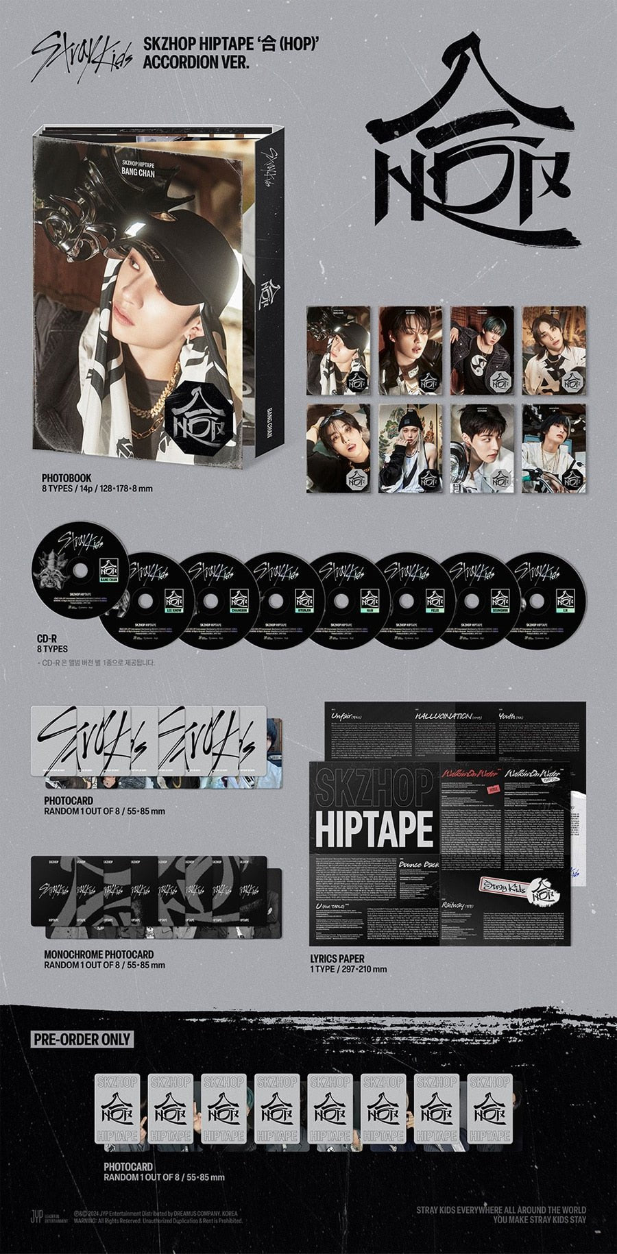 (Pre Order) Stray Kids – SKZHOP HIPTAPE ‘合 (HOP) (Accordion VER.) - KPop Idol