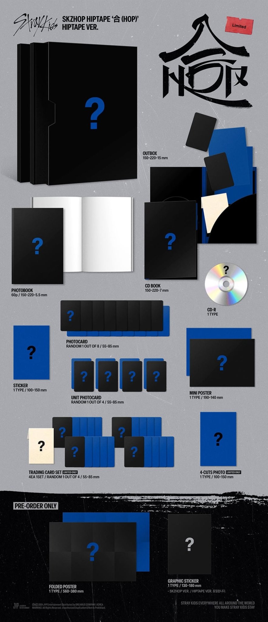 (Pre Order) Stray Kids – SKZHOP HIPTAPE ‘合 (HOP)’ (HIPTAPE VER - Limited.) - KPop Idol