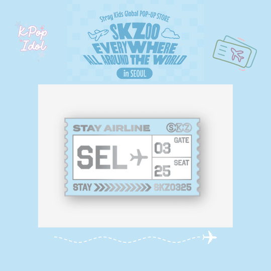(Pre Order) Stray Kids - SKZOO Everywhere All Around the World Official MD: METAL BADGE SEOUL Ver.