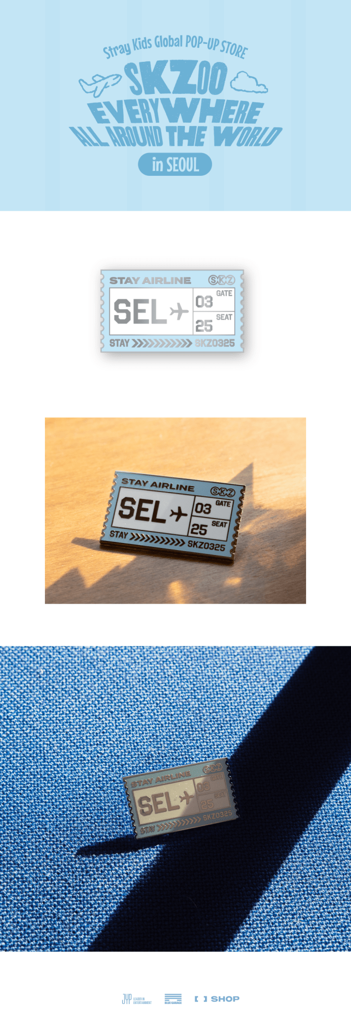 (Pre Order) Stray Kids - SKZOO Everywhere All Around the World Official MD: METAL BADGE SEOUL Ver. - KPop Idol