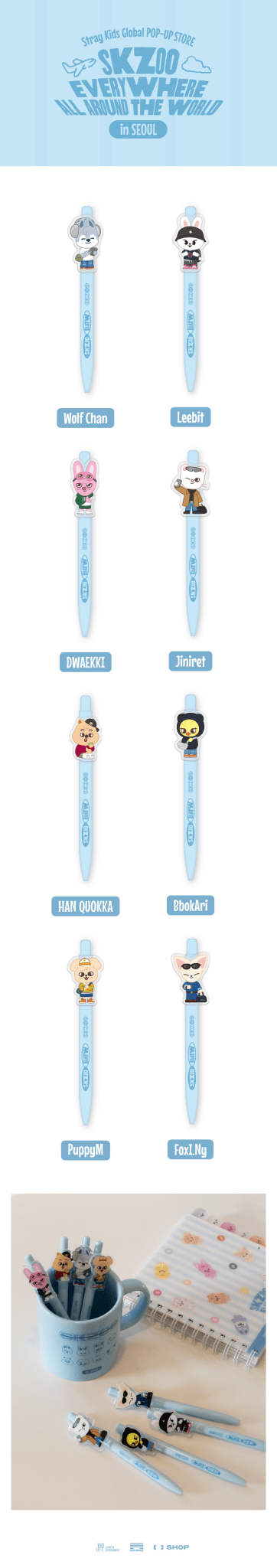 (Pre Order) Stray Kids - SKZOO Everywhere All Around the World Official MD: SKZOO ACRYLIC GEL PEN - KPop Idol
