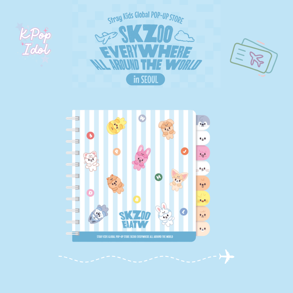 (Pre Order) Stray Kids - SKZOO Everywhere All Around the World Official MD: SKZOO INDEX NOTE SEOUL Ver. - KPop Idol