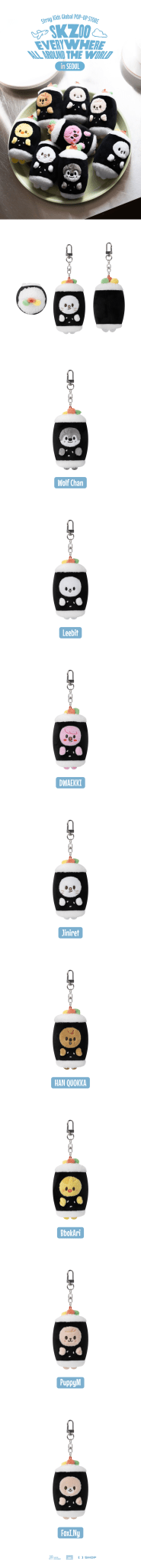 (Pre Order) Stray Kids - SKZOO Everywhere All Around the World Official MD: SKZOO KEYRING SEOUL Ver. - KPop Idol