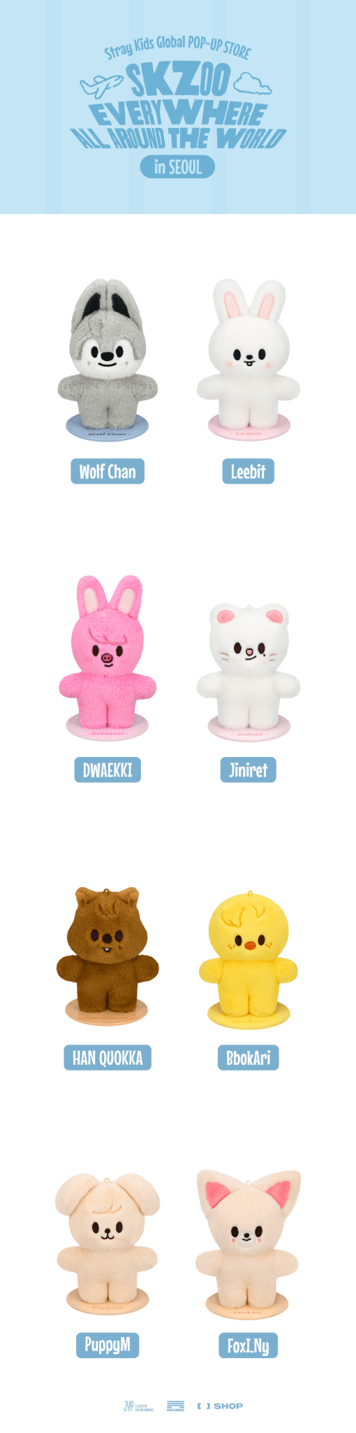 (Pre Order) Stray Kids - SKZOO Everywhere All Around the World Official MD: SKZOO PLUSH STANDING Ver. - KPop Idol