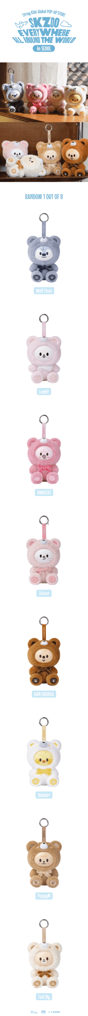 (Pre Order) Stray Kids - SKZOO Everywhere All Around the World Official MD: SKZOO SECRET KEYRING TOY Ver. - KPop Idol