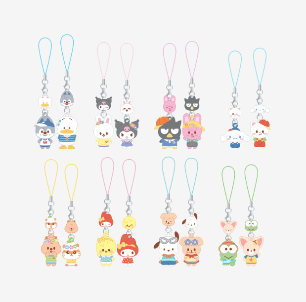 (Pre Order) Stray Kids - SKZOO X SANRIO CHARACTERS Official MD: MINI FIGURE COUPLE KEYRING - KPop Idol