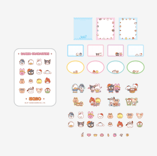 (Pre Order) Stray Kids - SKZOO X SANRIO CHARACTERS Official MD: TIN CASE STICKY NOTE SET