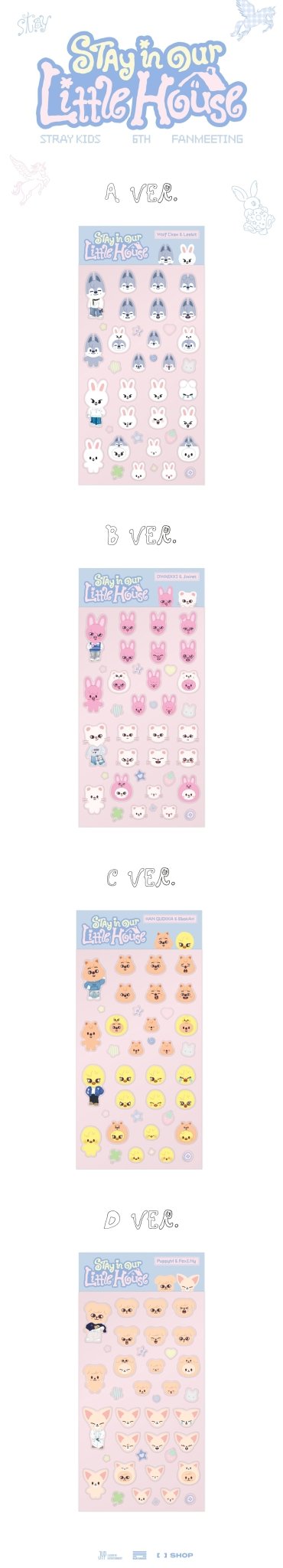 (Pre Order) Stray Kids - Stay in Our Little House Official MD - SKZOO 3D STICKER - KPop Idol