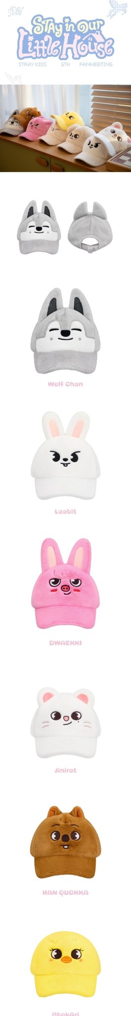 (Pre Order) Stray Kids - Stay in Our Little House Official MD - SKZOO PLUSH CAP - KPop Idol