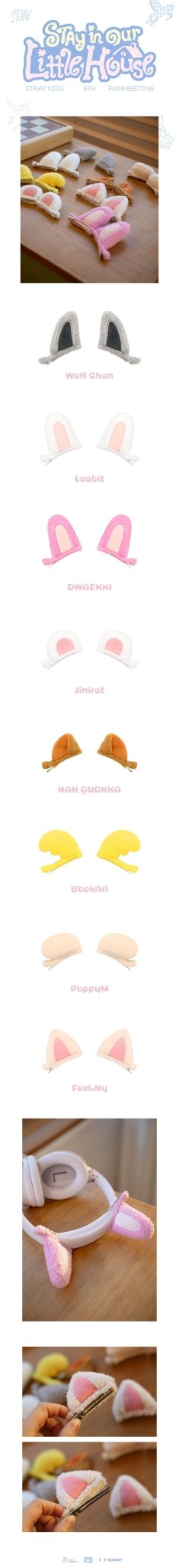 (Pre Order) Stray Kids - Stay in Our Little House Official MD - SKZOO PLUSH HAIR PIN - KPop Idol