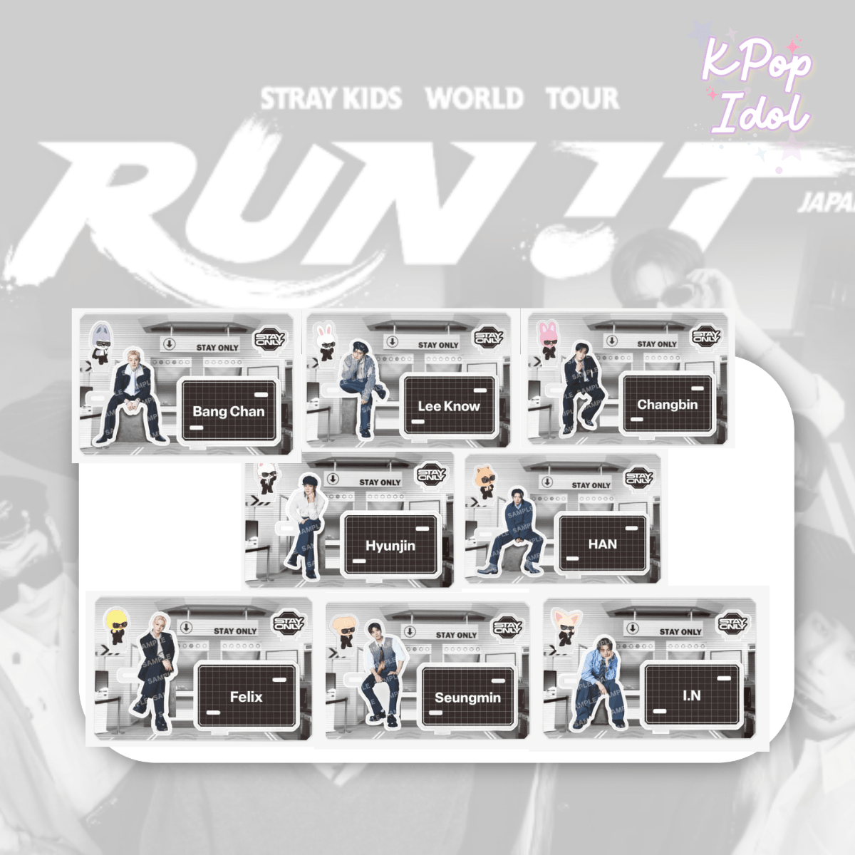 (Pre Order) Stray Kids - World Tour <Run It Japan> Official MD: ACRYLIC STAND - KPop Idol