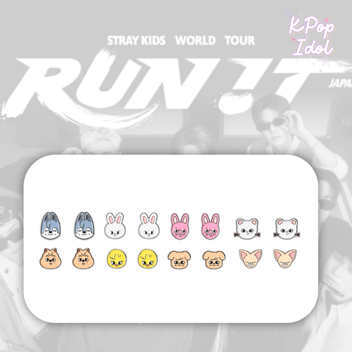 (Pre Order) Stray Kids - World Tour <Run It Japan> Official MD: EARRINGS（2PIECES） - KPop Idol