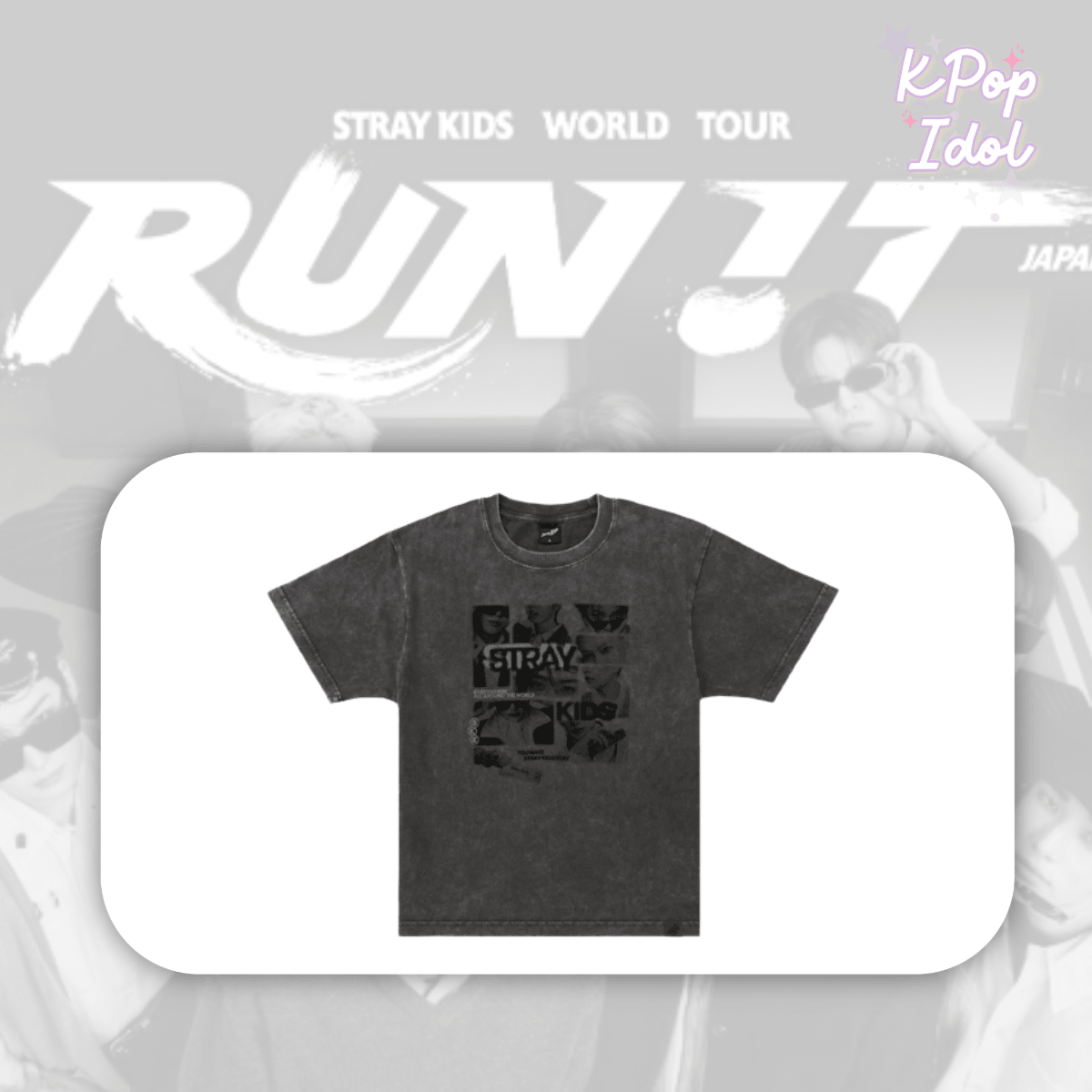 (Pre Order) Stray Kids - World Tour <Run It Japan> Official MD: PHOTO T-SHIRT - KPop Idol