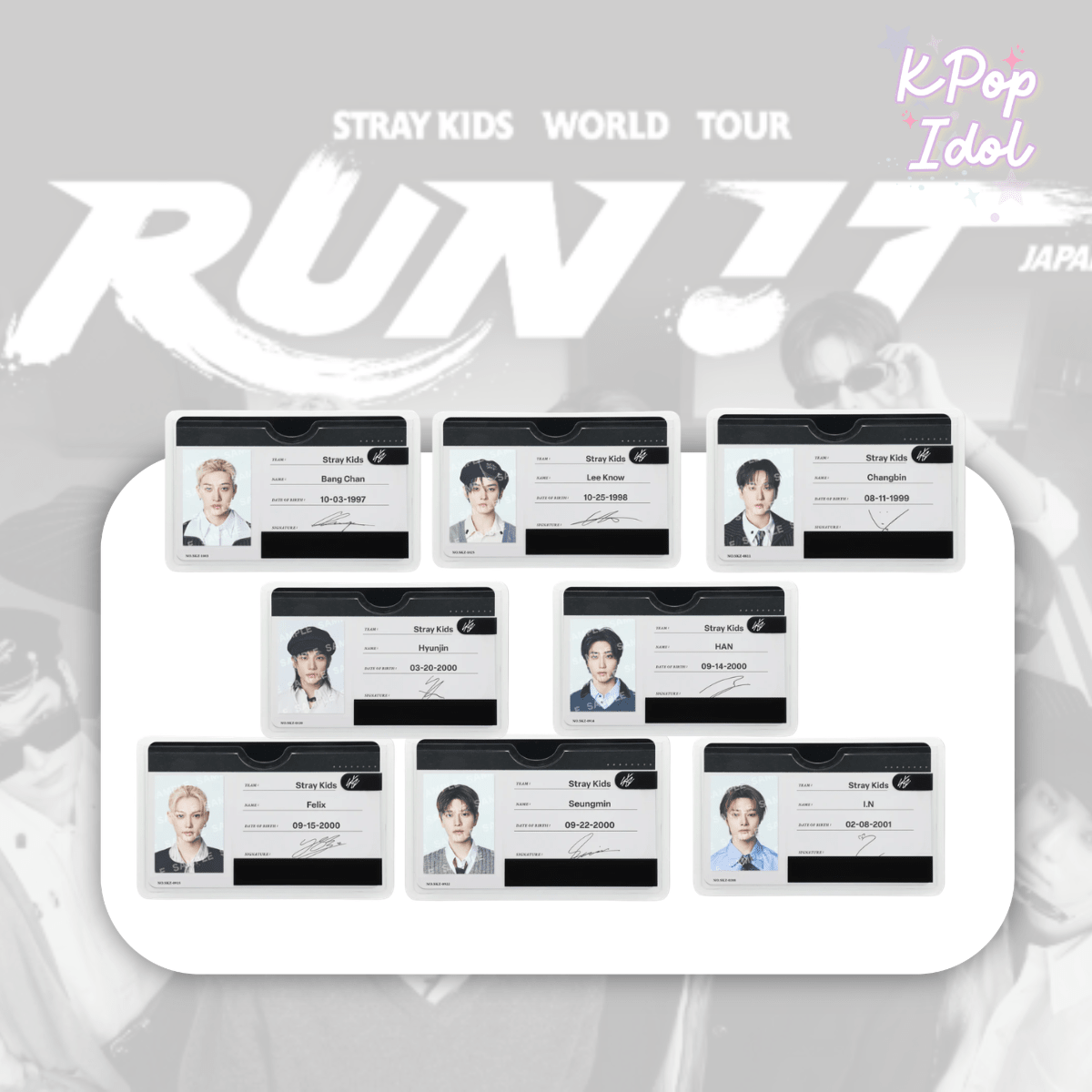 (Pre Order) Stray Kids - World Tour <Run It Japan> Official MD: PROFILE CARD SET - KPop Idol