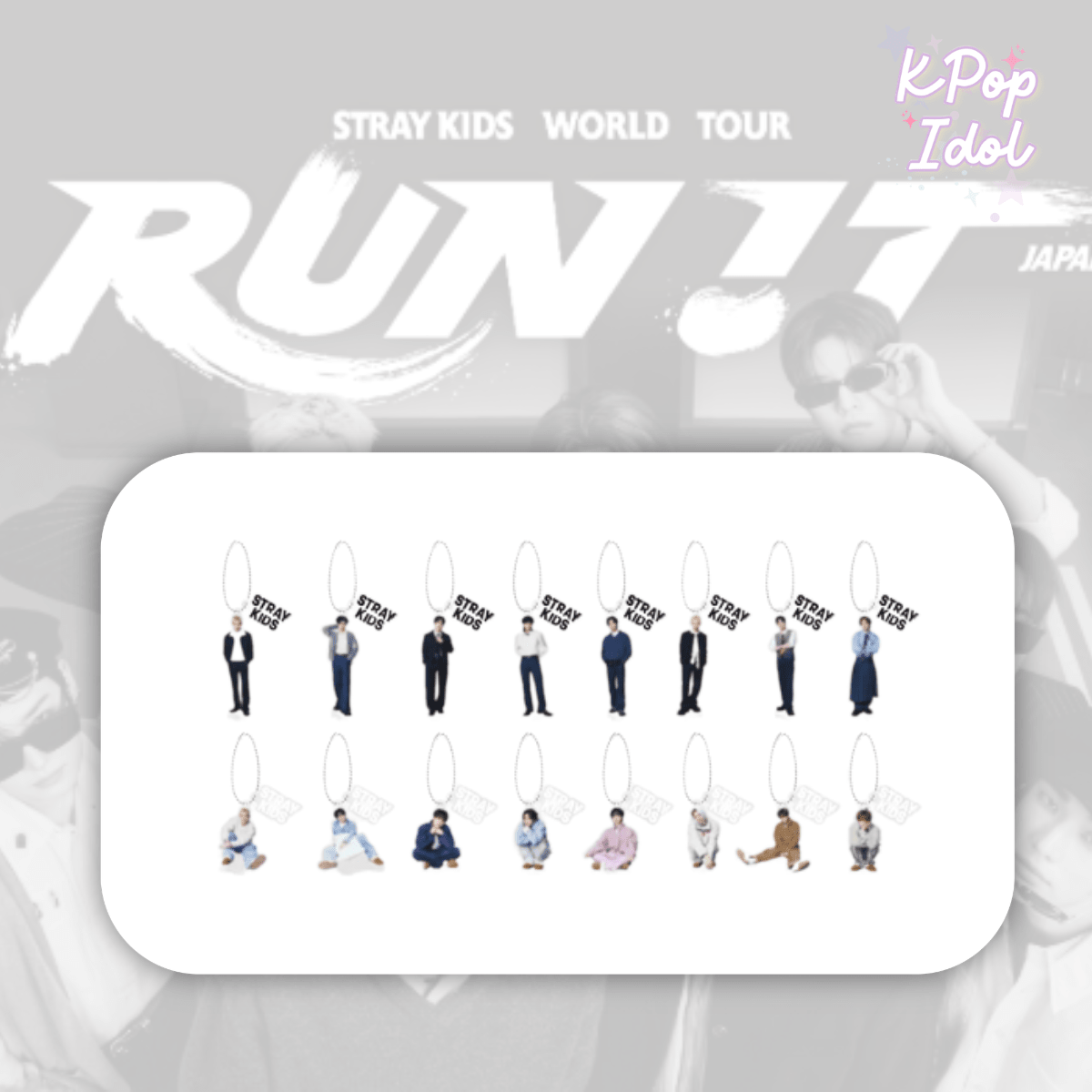 (Pre Order) Stray Kids - World Tour <Run It Japan> Official MD: RANDOM MINI ACRYLIC STAND CHARM - KPop Idol