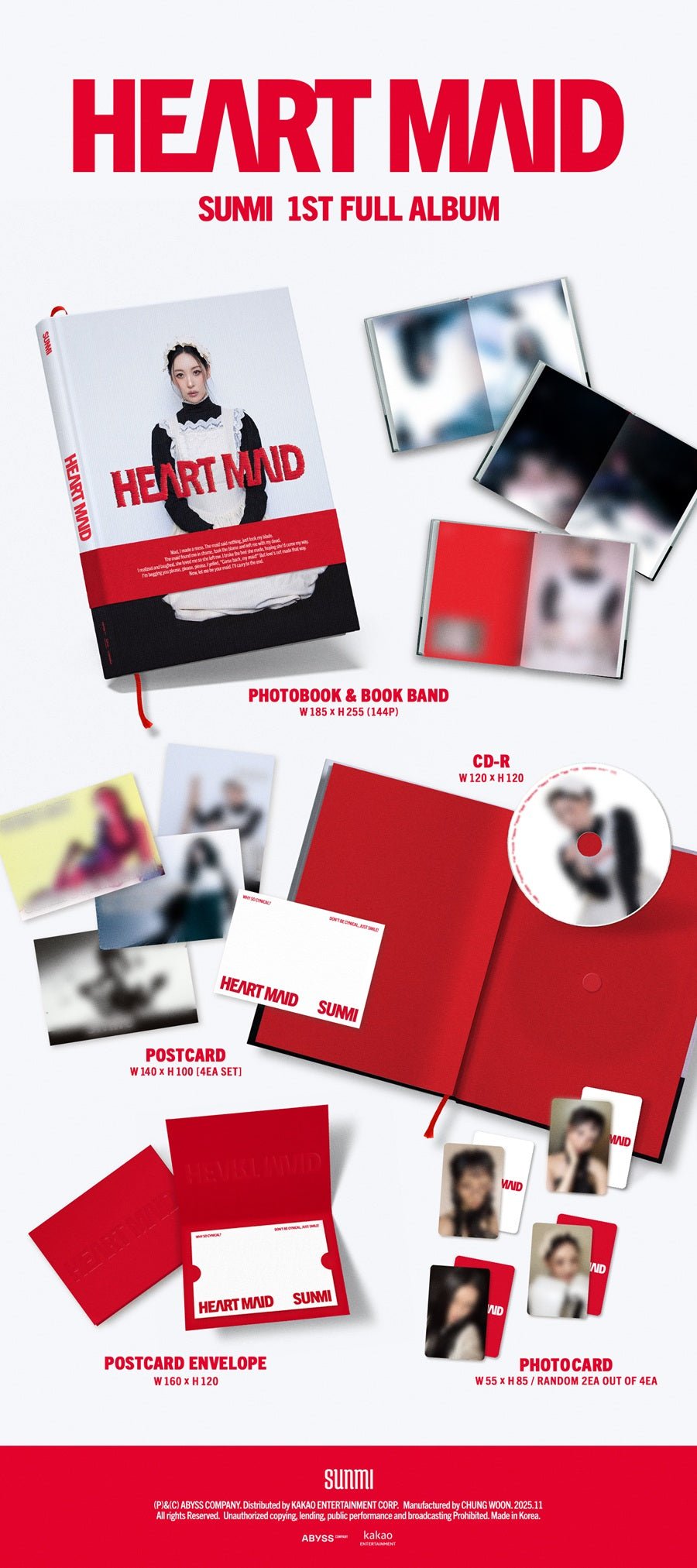 (Pre Order) Sunmi - Heart Maid - KPop Idol
