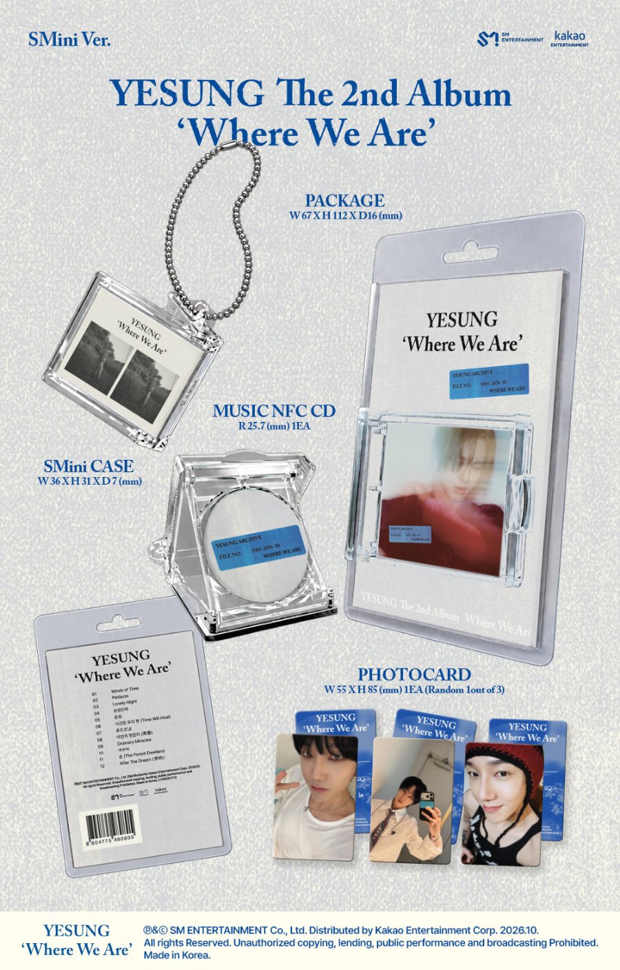 (Pre Order) Super Junior Yesung - Where We Are: SMini Ver. - KPop Idol