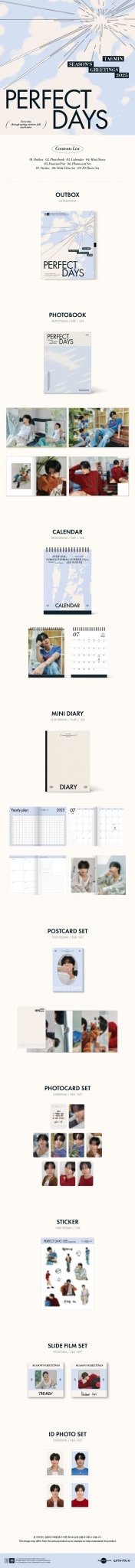 (Pre Order) Taemin - Perfect Day 2025 Season's Greetings with POB - KPop Idol