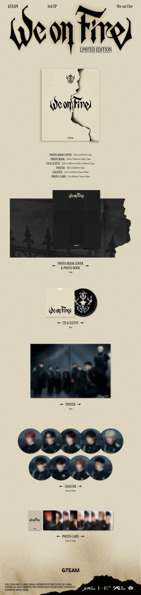 (Pre Order) &Team - We On Fire Limited Edition - KPop Idol