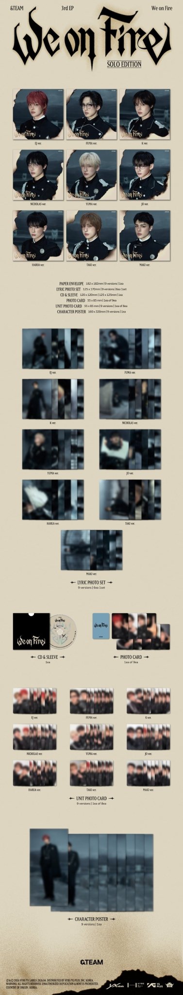 (Pre Order) &Team - We On Fire Solo Edition - KPop Idol