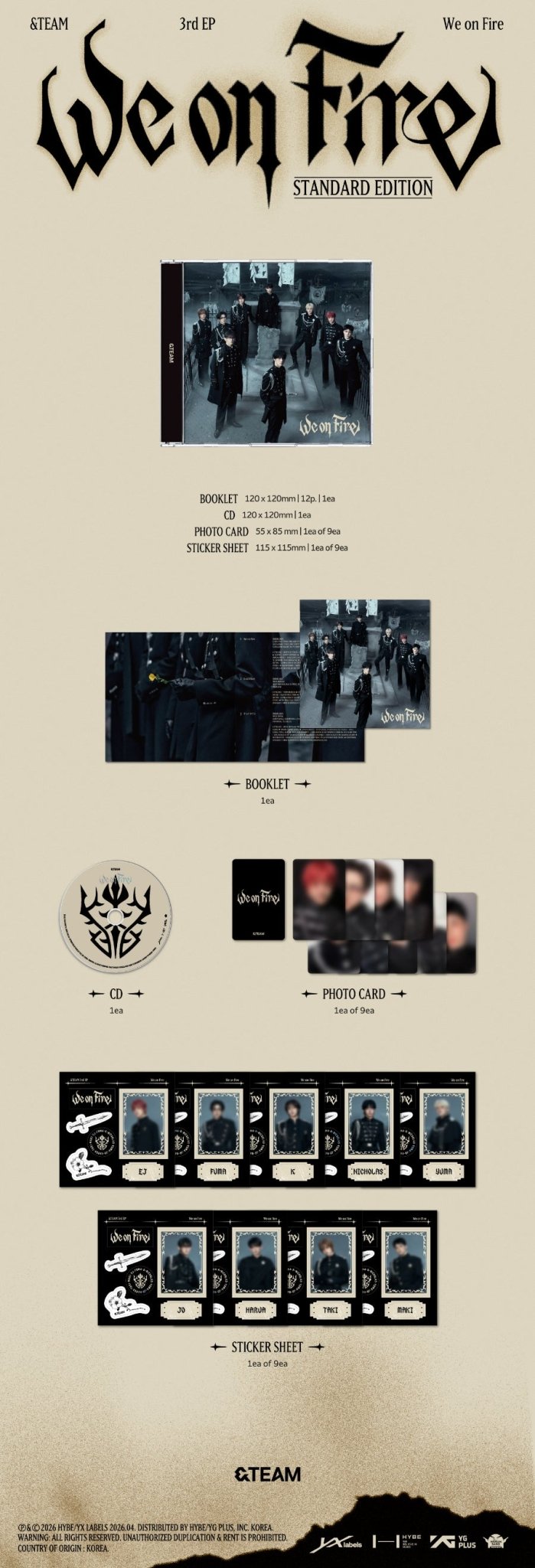 (Pre Order) &Team - We On Fire Standard Edition - KPop Idol