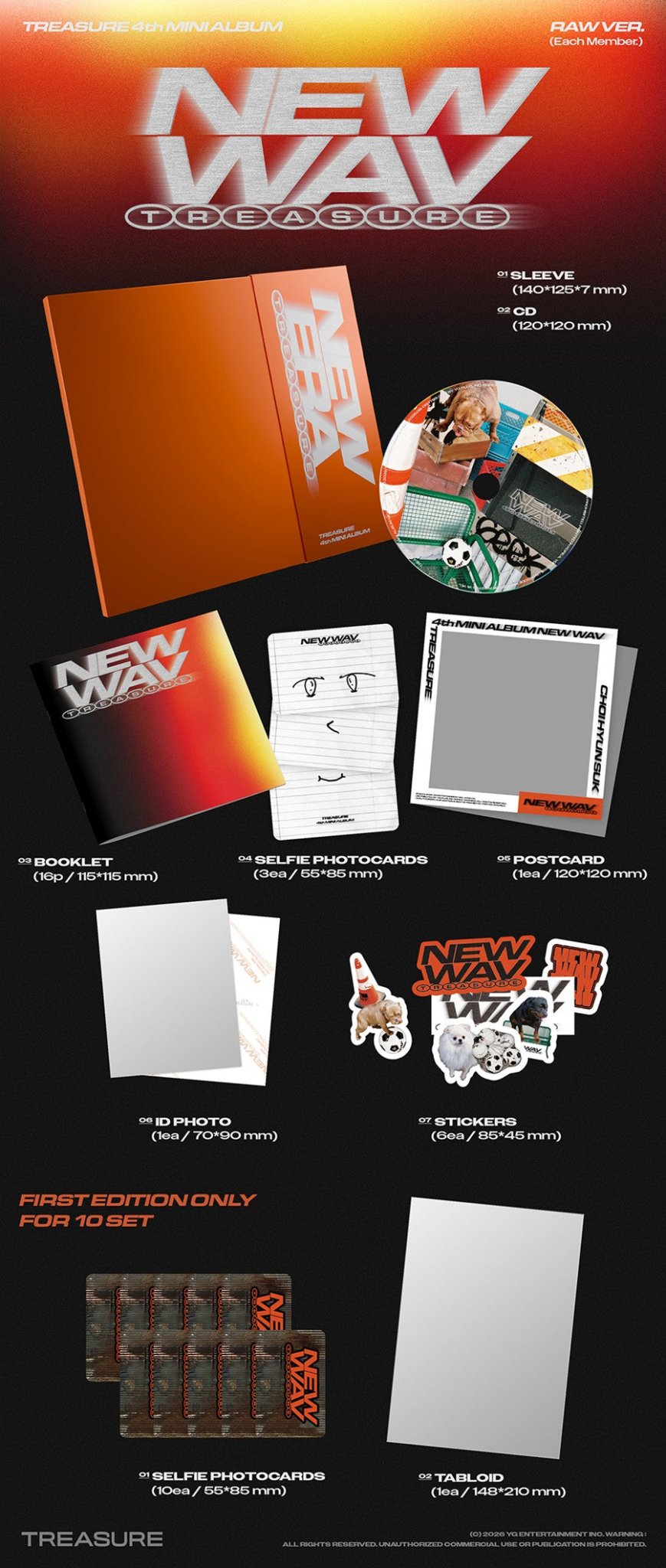(Pre Order) Treasure - New Wave: Raw ver. - KPop Idol