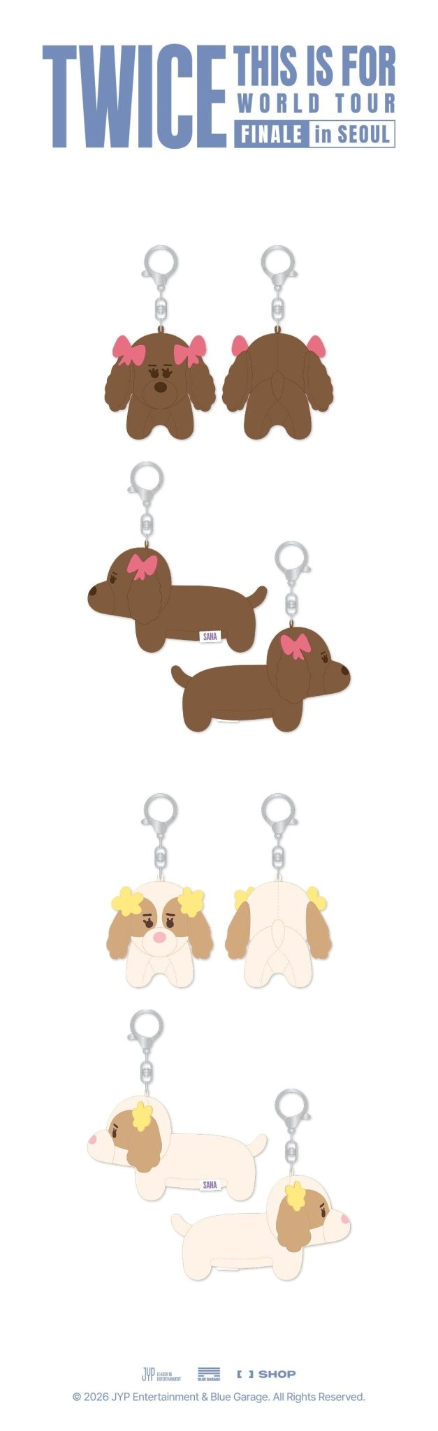 (Pre Order) Twice - 2026 This is For World Tour Finale in Seoul Official MD - SANA TWIN PLUSH KEYRING SET - KPop Idol