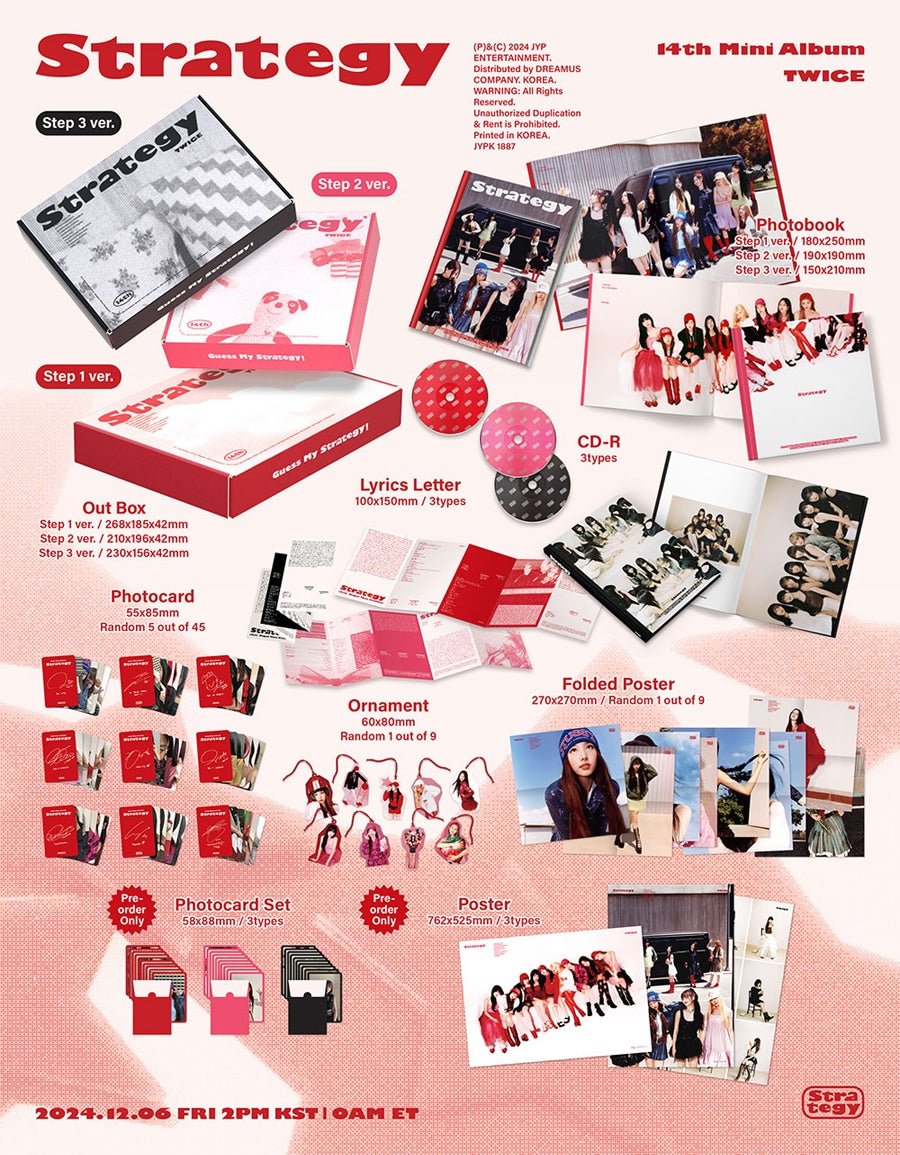 (Pre Order) Twice - Strategy (version choice) with Apple Music POB - KPop Idol