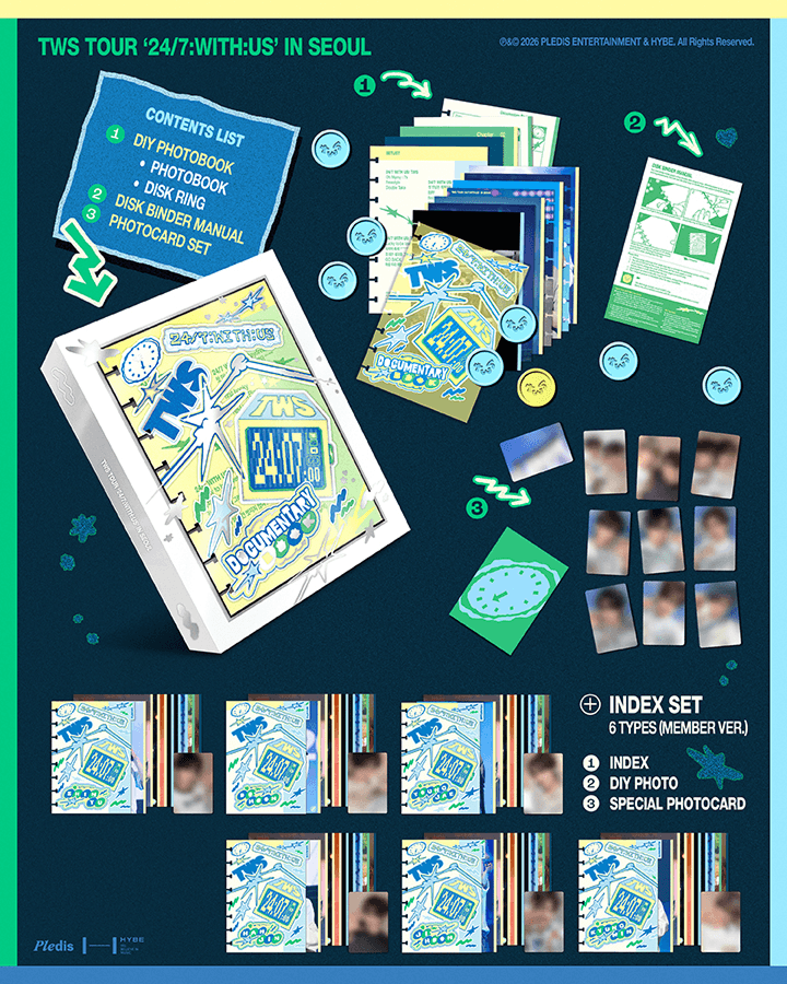 (Pre Order) TWS - TWS Tour '24/7': With Us In Seoul + Index Set: Member Ver. - KPop Idol