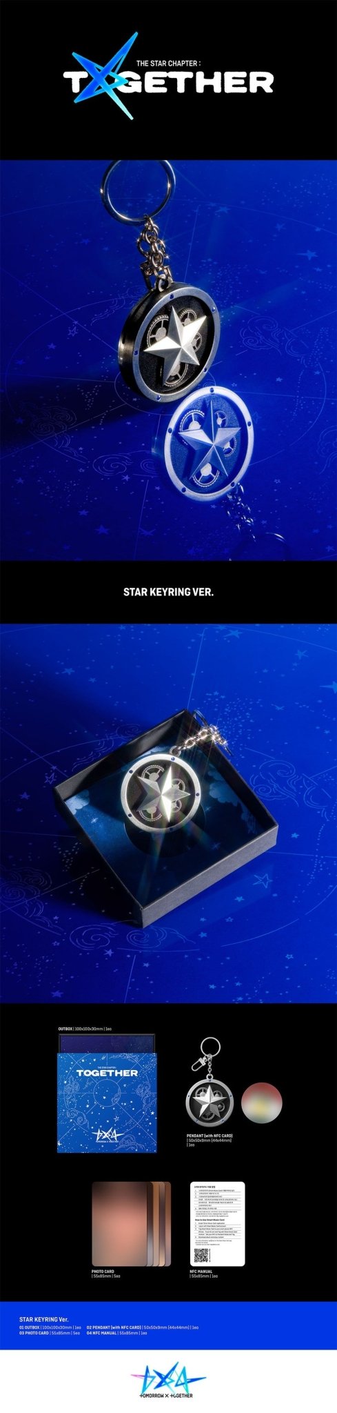 (Pre Order) TXT - The Star Chapter Together Star Keyring Version with yes24 POB - KPop Idol