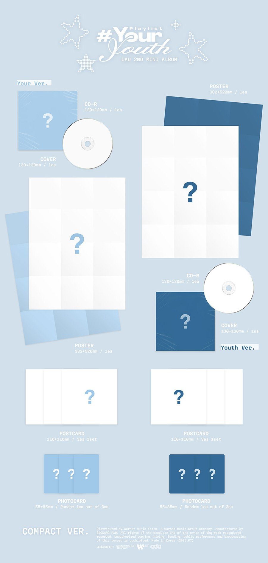 (Pre Order) UAU - Playlist Your Youth: Compact Ver. - KPop Idol