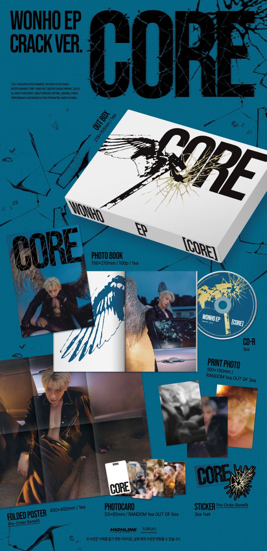 (Pre Order) Wonho - Core: Crack Ver. - KPop Idol