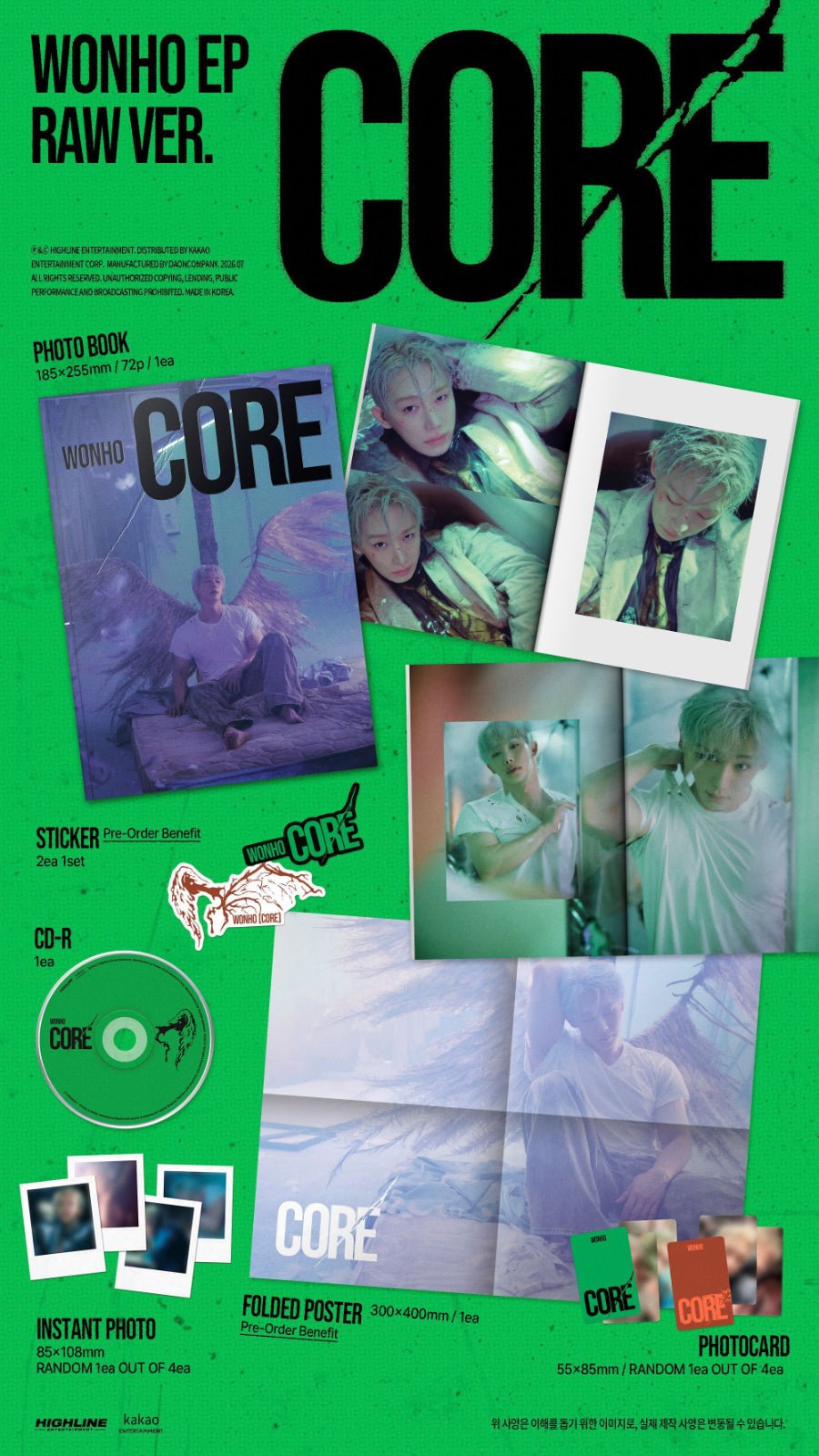 (Pre Order) Wonho - Core: Raw Ver. - KPop Idol