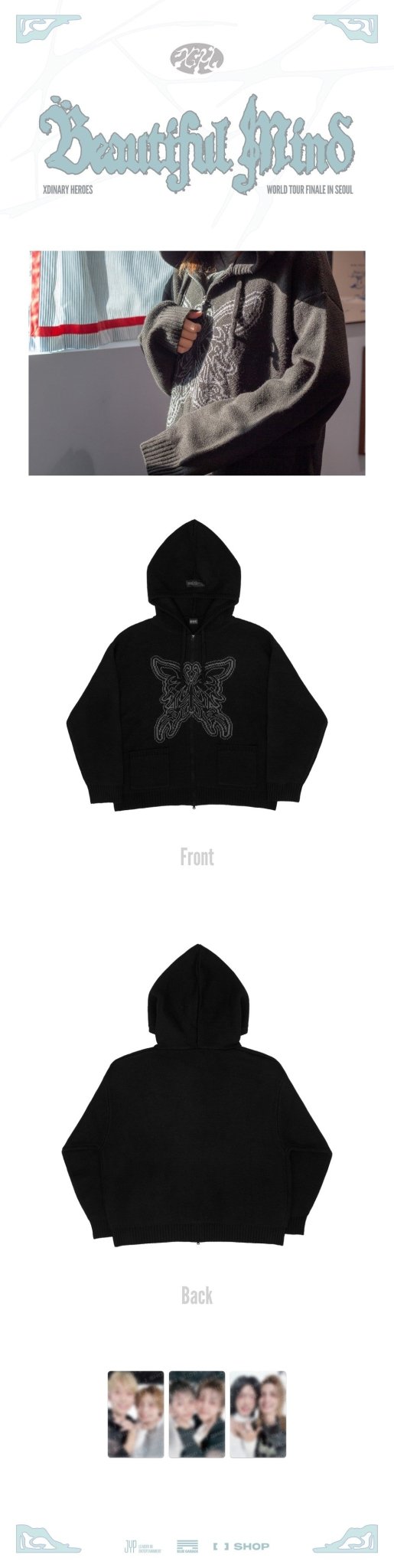 (Pre Order) Xdinary Heroes - Beautiful Mind Finale Official MD: KNIT HOOD ZIP - UP - KPop Idol