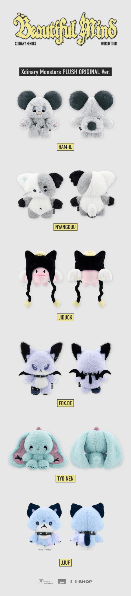 (Pre Order) Xdinary Heroes Beautiful Mind World Tour Merch: Xdinary Monsters PLUSH ORIGINAL Ver. - KPop Idol