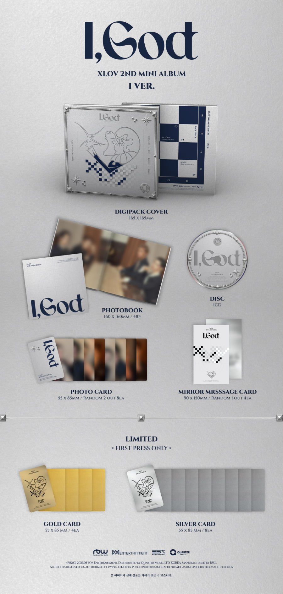 (Pre Order) XLOV - I, God - KPop Idol