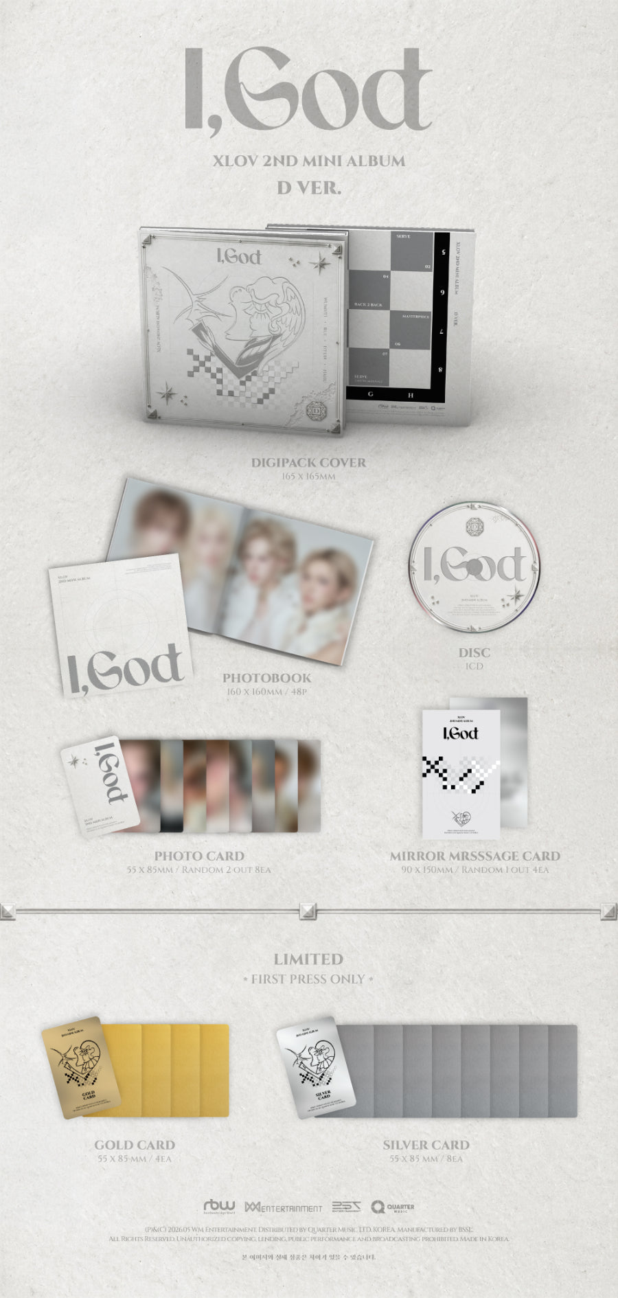 (Pre Order) XLOV - I, God - KPop Idol
