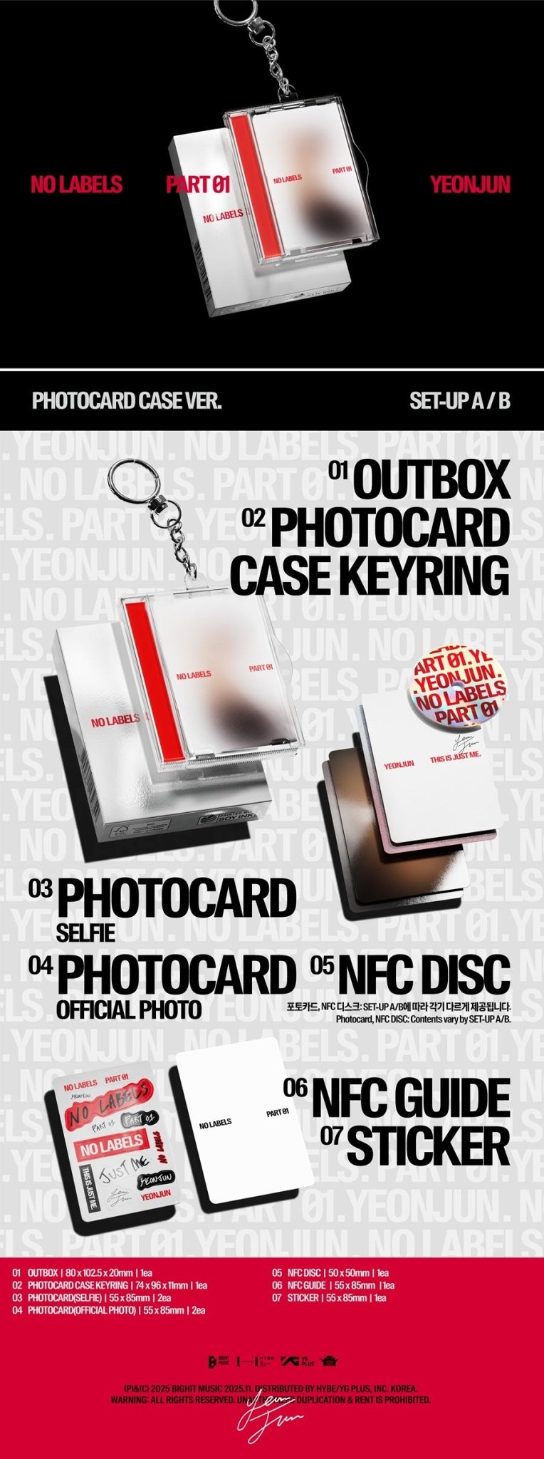 (Pre Order) Yeonjun - No Labels Part 01 Photocard Case ver. - KPop Idol